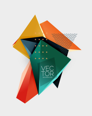 Vector 3d triangles geometric abstract backgroundのイラスト素材