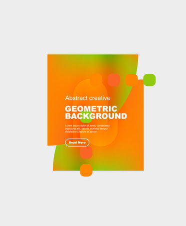 Round triangle and round square composition geometric backgroundのイラスト素材