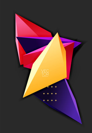 Vector 3d triangles geometric abstract backgroundのイラスト素材