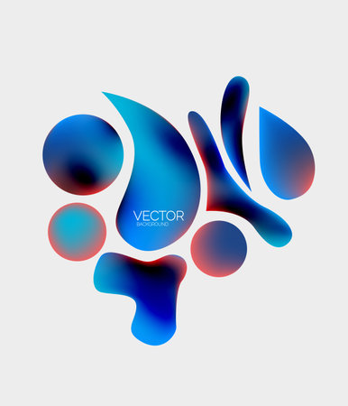 Vector abstract glowing shapes backgroundのイラスト素材