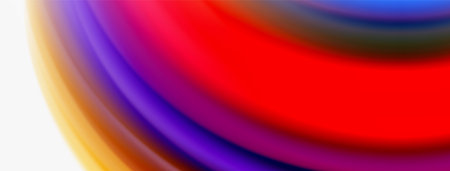 Rainbow color silk blurred wavy line background on white, luxuriously vibrant visually captivating backdrop. Stunning blend of colors reminiscent of rainbow, silky and gracefully blurred wavy patternのイラスト素材