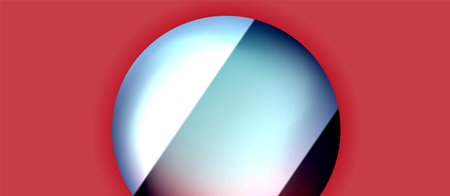 Glossy metal glowing circles geometric background. Minimal abstract composition. Vector illustration For Wallpaper, Banner, Background, Card, Book Illustration, landing pageのイラスト素材