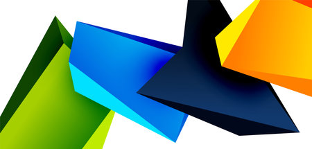Vector 3d low poly triangle geometric design elementsのイラスト素材