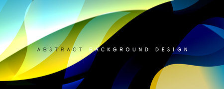 Simple fluid color gradient abstract background with dynamic wave line effect. Vector Illustration...