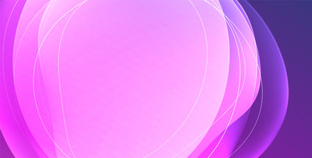 Colorful transparent flowing fluid shapes with glow effect geometric background. Wavy lines round forms. Vector illustration For Wallpaper, Banner, Background, Card, Book Illustration, landing pageのイラスト素材