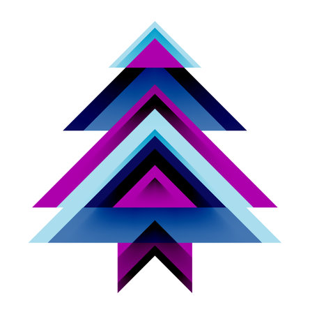 Christmas tree. Abstract geometric triangles New Year Conceptのイラスト素材