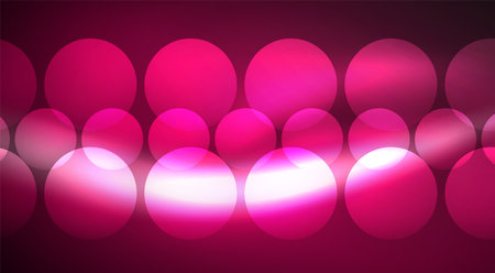 Shiny Light Neon Bubble Circles. Vector illustration For Wallpaper, Banner, Background, Card, Book Illustration, landing pageのイラスト素材