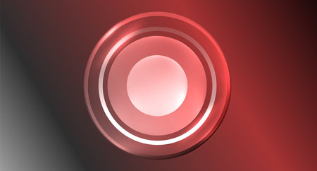 Neon glass circle copyspace for your text or product presentation geometric background. Vector...