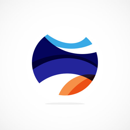 Abstract circle logo, dynamic aesthetic. Simplicity suggests connectivity, fluidity, and energy, making it a versatile choice for brands seeking a modern, visually engaging identityのイラスト素材