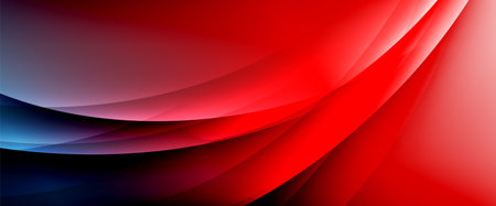 Dynamic flowing waves on gradient color background. Vector illustration For Wallpaper, Banner, Background, Card, Book Illustration, landing pageのイラスト素材
