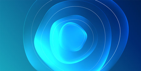 Colorful transparent flowing fluid shapes with glow effect geometric background. Wavy lines round forms. Vector illustration For Wallpaper, Banner, Background, Card, Book Illustration, landing pageのイラスト素材