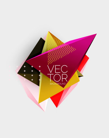 Vector 3d triangles geometric abstract backgroundのイラスト素材