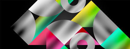 Artistic arrangement of triangles, lines, and circular elements in a mesmerizing geometric mosaic...