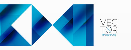 Geometric background with squares, triangles, circles. Shapes harmoniously interact, creating visually striking design for digital designs, presentations, website banners, social media postsのイラスト素材