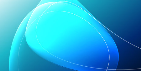 Colorful transparent flowing fluid shapes with glow effect geometric background. Wavy lines round forms. Vector illustration For Wallpaper, Banner, Background, Card, Book Illustration, landing pageのイラスト素材