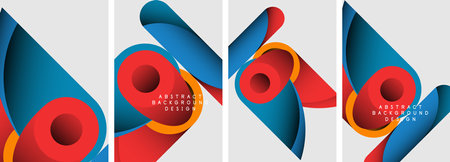 Abstract round shapes and circles poster designs. Vector illustration For Wallpaper, Banner,...