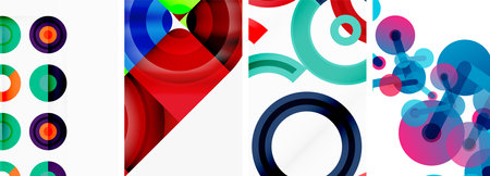 Round geometric elements and circles in background design for wallpaper, business card, cover, poster, banner, brochure, header, websiteのイラスト素材