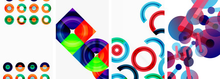 Round geometric elements and circles in background design for wallpaper, business card, cover, poster, banner, brochure, header, websiteのイラスト素材