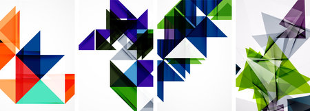 Set of abstract random triangle composition backgrounds. Vector illustration for for wallpaper,...