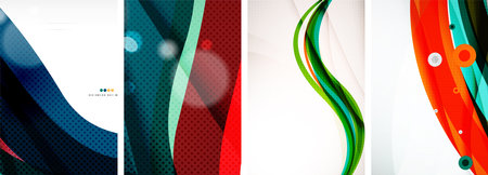 Set of wave design background posters. Vector illustration For Wallpaper, Banner, Background, Card, Book Illustration, landing pageのイラスト素材