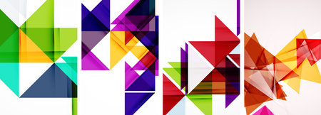 Set of abstract random triangle composition backgrounds. Vector illustration for for wallpaper,...