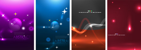 Neon glow light lightning concept posters. Vector illustration For Wallpaper, Banner, Background, Card, Book Illustration, landing pageのイラスト素材