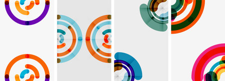 Set of colorful circle backgrounds. Vector illustration For Wallpaper, Banner, Background, Card, Book Illustration, landing pageのイラスト素材