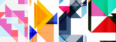 Set of abstract random triangle composition backgrounds. Vector illustration for for wallpaper,...