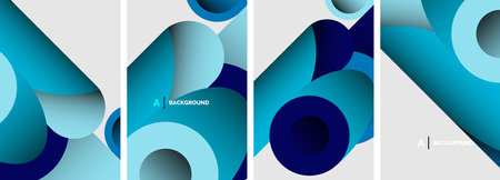 Abstract round shapes and circles poster designs. Vector illustration For Wallpaper, Banner, Background, Card, Book Illustration, landing pageのイラスト素材