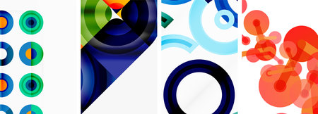 Circles and rings geometric backgrounds. Posters for wallpaper, business card, cover, poster,...