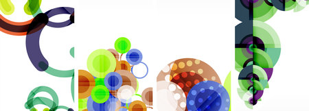 Set of circles geometric abstract posters. Abstract backgrounds for wallpaper, business card, cover, poster, banner, brochure, header, websiteのイラスト素材