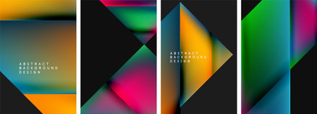 Set of triangle minimal geometric abstract backgrounds. Vector illustration For Wallpaper, Banner, Background, Card, Book Illustration, landing pageのイラスト素材