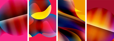 Liquid abstract shapes with gradient colors. Abstract backgrounds for wallpaper, business card, cover, poster, banner, brochure, header, websiteのイラスト素材