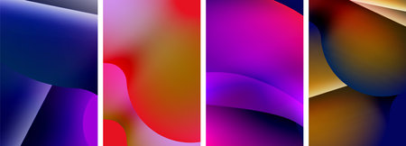 Liquid abstract shapes with gradient colors. Abstract backgrounds for wallpaper, business card, cover, poster, banner, brochure, header, websiteのイラスト素材