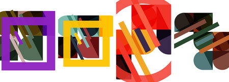 Square and round shape geometric poster set for wallpaper, business card, cover, poster, banner, brochure, header, websiteのイラスト素材