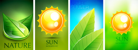 Set of nature posters. Vector illustration For Wallpaper, Banner, Background, Card, Book Illustration, landing pageのイラスト素材