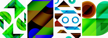 Triangle poster abstract background set for wallpaper, business card, cover, poster, banner,...