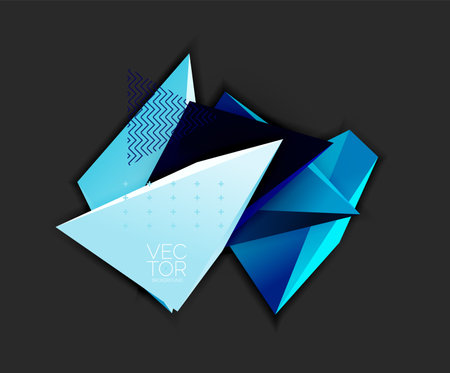 Vector 3d triangles geometric abstract backgroundのイラスト素材