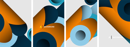 Abstract round shapes and circles poster designs. Vector illustration For Wallpaper, Banner,...
