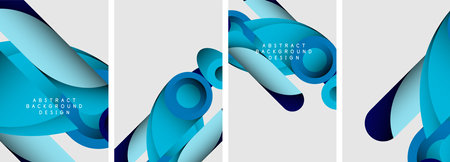 Abstract round shapes and circles poster designs. Vector illustration For Wallpaper, Banner,...