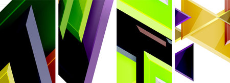 Triangle composition poster background set for wallpaper, business card, cover, poster, banner, brochure, header, websiteのイラスト素材