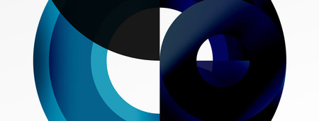 Round elements and circles geometric minimal composition background. Vector Illustration For Wallpaper, Banner, Background, Card, Book Illustration, landing pageのイラスト素材