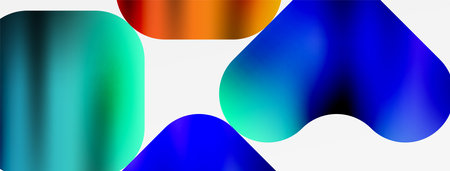 Metallic fluid color with geometric abstract shapes. Vector Illustration For Wallpaper, Banner, Background, Card, Book Illustration, landing pageのイラスト素材