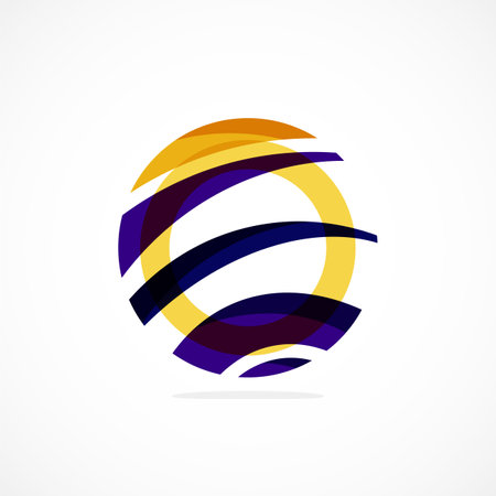 Abstract circle logo, dynamic aesthetic. Simplicity suggests connectivity, fluidity, and energy, making it a versatile choice for brands seeking a modern, visually engaging identityのイラスト素材