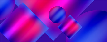 Colorful metallic geometric shapes. Vector Illustration For Wallpaper, Banner, Background, Card, Book Illustration, landing pageのイラスト素材