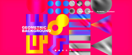 Colorful geometric background with circles. Vector Illustration For Wallpaper, Banner, Background, Card, Book Illustration, landing pageのイラスト素材