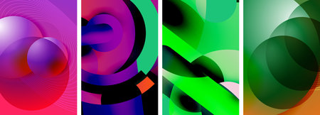 Circle geometric abstract vector posters. Vector Illustration For Wallpaper, Banner, Background,...