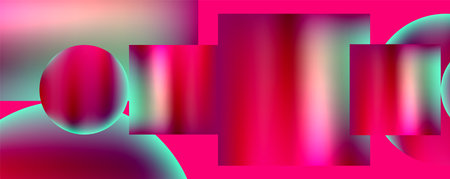 Neon color abstract geometric shapes background design. Vector Illustration For Wallpaper, Banner, Background, Card, Book Illustration, landing pageのイラスト素材