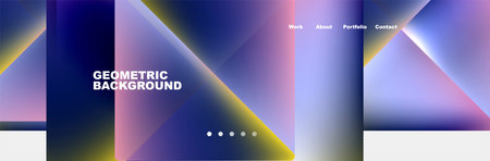 Colorful fluid gradient triangles and squares web site template. Vector Illustration For Wallpaper, Banner, Background, Card, Book Illustration, landing pageのイラスト素材