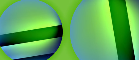 Glossy metal glowing circles geometric background. Minimal abstract composition. Vector illustration For Wallpaper, Banner, Background, Card, Book Illustration, landing pageのイラスト素材